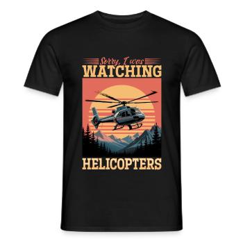 Helicopter funny Pilot - Männer T-Shirt - Schwarz - Vorne - AI Model Male 178 light (178cm)