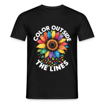 Autistic Autistic Autism Color outside the lines - Men's T-Shirt - black - Front - AI Model Male 178 light (178cm)
