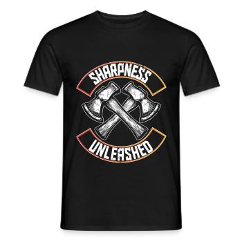 Axtwerfen Holzfäller Sharpness Unleashed - Männer T-Shirt - Schwarz - Vorne - AI Model Male 178 light (178cm)