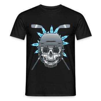 Bâton de hockey sur glace Sports d’hiver Rondelle de hockey - T-shirt homme - noir - Devant - AI Model Male 178 light (178cm)