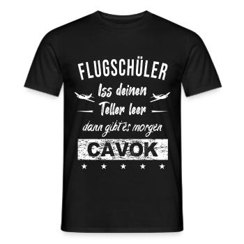 Flugschüler und Fluglehrer wollen CAVOK - Männer T-Shirt - Schwarz - Vorne - AI Model Male 178 light (178cm)