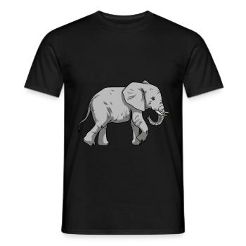 Elephant Elephant Wildlife Baby Zoo Animals Zoo - Men's T-Shirt - black - Front - AI Model Male 178 light (178cm)