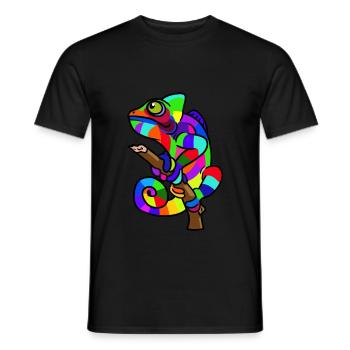 Gecko Reptilien Chamäleon - Männer T-Shirt - Schwarz - Vorne - AI Model Male 178 light (178cm)