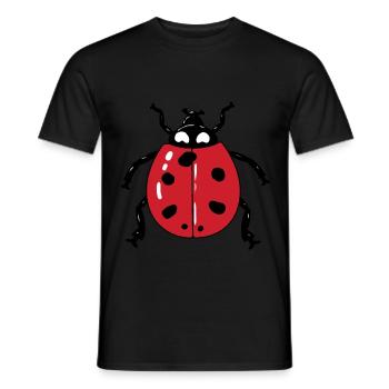 Mai Coccinelle Coccinelle Porte-bonheur Printemps Pâques - T-shirt homme - noir - Devant - AI Model Male 178 light (178cm)