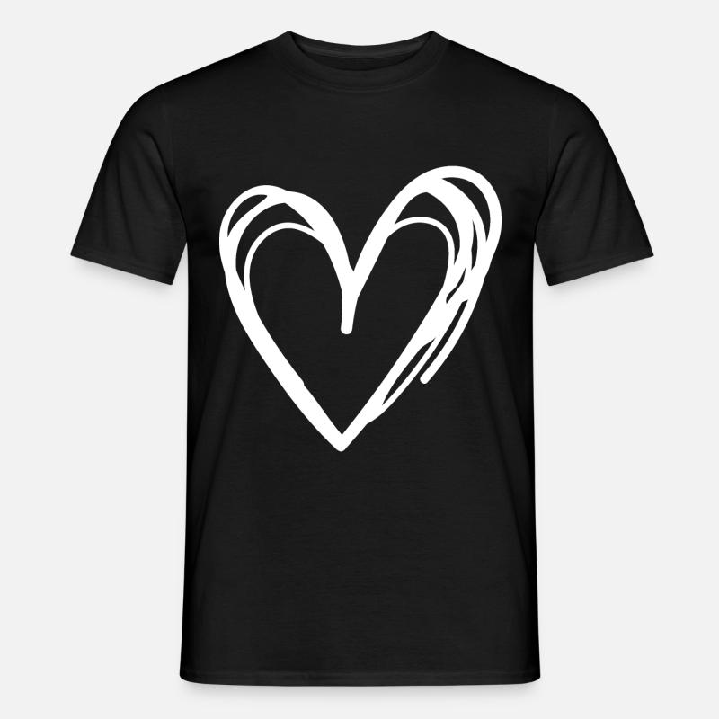 Herz - Männer T-Shirt - Schwarz