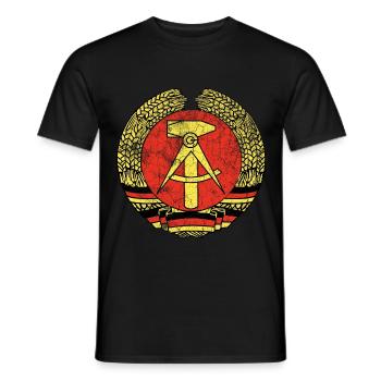 DDR retro Logo Germany GDR - Men's T-Shirt - black - Front - AI Model Male 178 light (178cm)