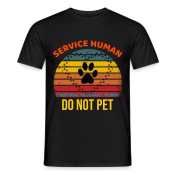 Service Human, Emotional Support Human - Men's T-Shirt - black - Front - AI Model Male 178 light (178cm)