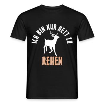 Ich bin nur nett zu Rehen Reh - Männer T-Shirt - Schwarz - Vorne - AI Model Male 178 light (178cm)
