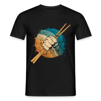 Drums Vibrationen und Perkussion - Männer T-Shirt - Schwarz - Vorne - AI Model Male 178 light (178cm)
