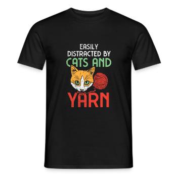 Crochet de fil de chat - T-shirt homme - noir - Devant - AI Model Male 178 light (178cm)