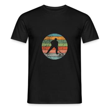 Ice Hockey Retro - Men's T-Shirt - black - Front - AI Model Male 178 light (178cm)