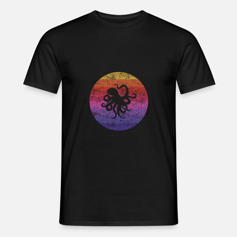 Octopus Retro - Männer T-Shirt - Schwarz