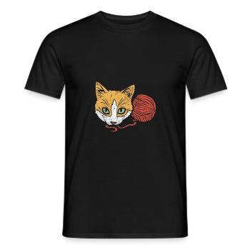 Cats And Yarn - Men's T-Shirt - black - Front - AI Model Male 178 light (178cm)