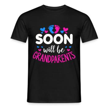 Nous serons bientôt grands-parents, nous serons grand-mère et grand-père - T-shirt homme - noir - Devant - AI Model Male 178 light (178cm)