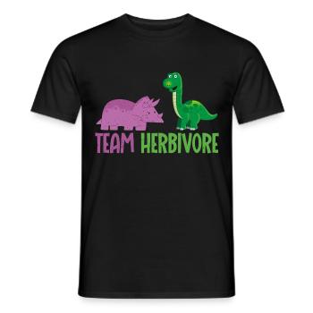 Team Herbivore Vegan Vegetarian - Men's T-Shirt - black - Front - AI Model Male 178 light (178cm)