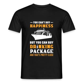 You Can`t Buy Happiness Cruising Vacation - Men's T-Shirt - black - Front - AI Model Male 178 light (178cm)