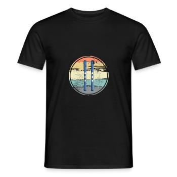 Planches de ski Vintage - T-shirt homme - noir - Devant - AI Model Male 178 light (178cm)