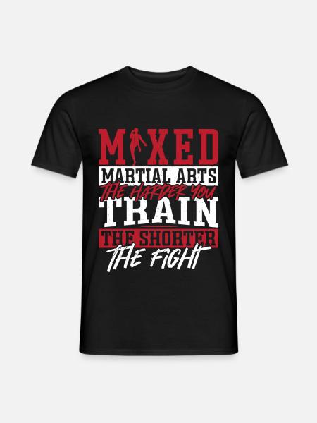 Artes marciales mixtas cuanto más duro entrenas más corto - Camiseta hombre - negro