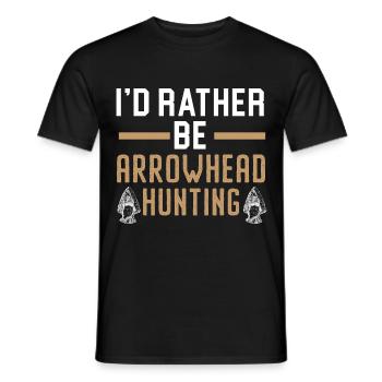 Je préfère chasser les pointes de flèches Arrowhead jä - T-shirt homme - noir - Devant - AI Model Male 178 light (178cm)