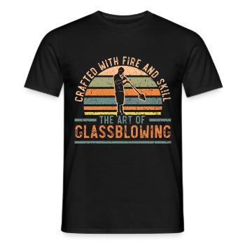 Avec le feu et l’habileté l’art du soufflage du verre e - T-shirt homme - noir - Devant - AI Model Male 178 light (178cm)