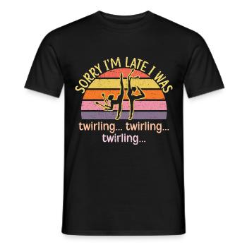 Désolé d’être en retard, j’étais au T - T-shirt homme - noir - Devant - AI Model Male 178 light (178cm)
