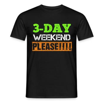 Mood Employment Vacation Long Weekend Funny Tired - Men's T-Shirt - black - Front - AI Model Male 178 light (178cm)