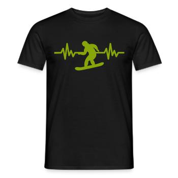 Heartbeat Snowboard - Sports d’hiver Piste de neige - T-shirt homme - noir - Devant - AI Model Male 178 light (178cm)