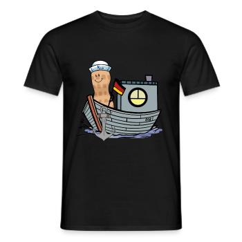 Ahoy Moin Germany Sailor Seafarer Flag - Men's T-Shirt - black - Front - AI Model Male 178 light (178cm)