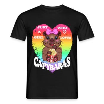 Nur ein Mädchen, dass Wasserschweine liebt - Männer T-Shirt - Schwarz - Vorne - AI Model Male 178 light (178cm)