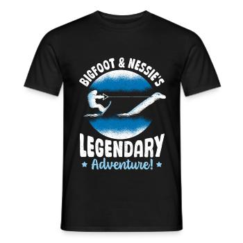 Bigfoot & Nessie's Bigfoot Monster of Loch Ness - Men's T-Shirt - black - Front - AI Model Male 178 light (178cm)