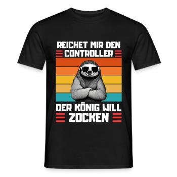Funny Sloth Saying for Gamblers - Men's T-Shirt - black - Front - AI Model Male 178 light (178cm)
