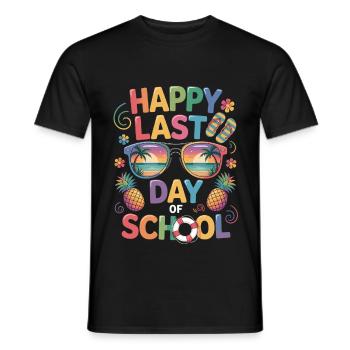 Letzter Schultag Sommerferien Spruch - Männer T-Shirt - Schwarz - Vorne - AI Model Male 178 light (178cm)