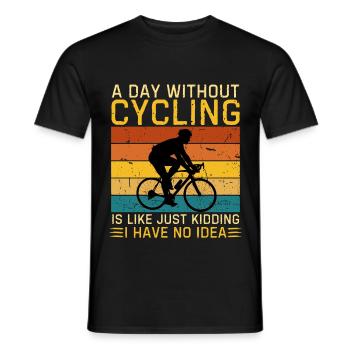 Funny Bicycle Saying Cyclist - Men's T-Shirt - black - Front - AI Model Male 178 light (178cm)