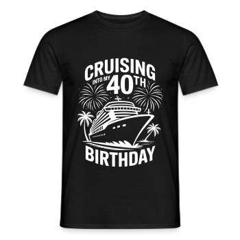 40 Anniversaire Croisière Croisière Mer - T-shirt homme - noir - Devant - AI Model Male 178 light (178cm)