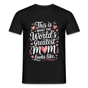 Maman disant amour maman drôle maman - T-shirt homme - noir - Devant - AI Model Male 178 light (178cm)