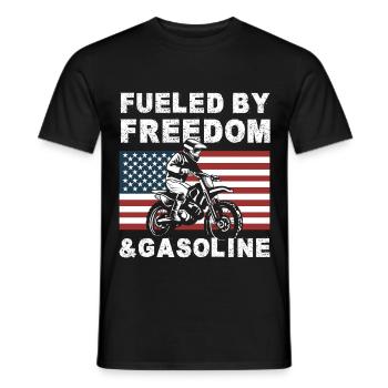 Dirt Bike Amerikanische Flagge Motocross Biker USA - Männer T-Shirt - Schwarz - Vorne - AI Model Male 178 light (178cm)