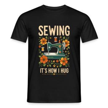 Couturière coudre comment je câline machine à coudre - T-shirt homme - noir - Devant - AI Model Male 178 light (178cm)