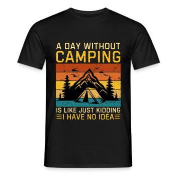 Lustiger Camping Spruch Zelten - Männer T-Shirt - Schwarz - Vorne - AI Model Male 178 light (178cm)