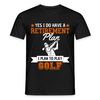 Rentenplan Golf spielen Golf Ruhestand - Männer T-Shirt - Schwarz - Vorne - AI Model Male 178 light (178cm)
