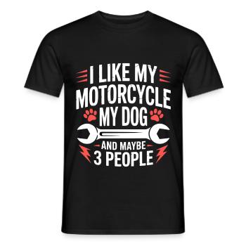 chien moto sarcasme chien dicton - T-shirt homme - noir - Devant - AI Model Male 178 light (178cm)