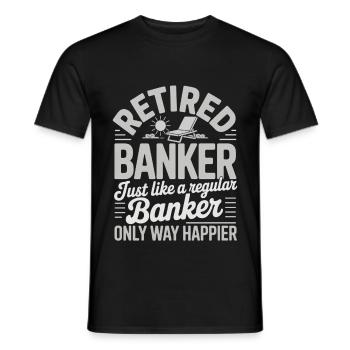 Retired Banker Banker Pension - Men's T-Shirt - black - Front - AI Model Male 178 light (178cm)