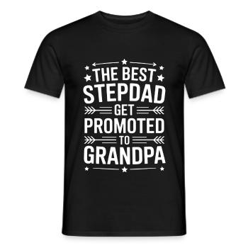Best stepfather becomes grandpa stepdad - Men's T-Shirt - black - Front - AI Model Male 178 light (178cm)