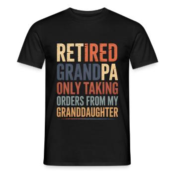 Retired Grandpa Granddaughter Grandfather - Men's T-Shirt - black - Front - AI Model Male 178 light (178cm)