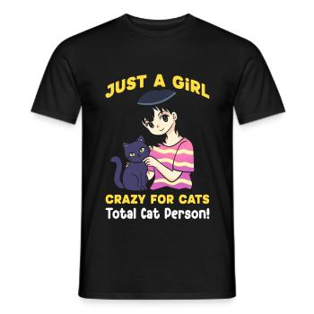 Seule fille qui aime les chats Cadeaux - T-shirt homme - noir - Devant - AI Model Male 178 light (178cm)