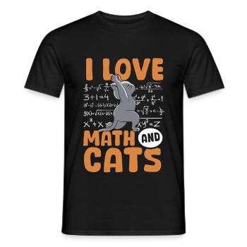 Math Cats Cat Lover Teacher Students - Men's T-Shirt - black - Front - AI Model Male 178 light (178cm)