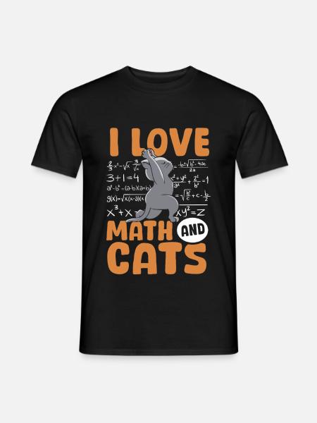 Mathematik Katzen Katzenliebhaber Lehrer Schüler - Männer T-Shirt - Schwarz
