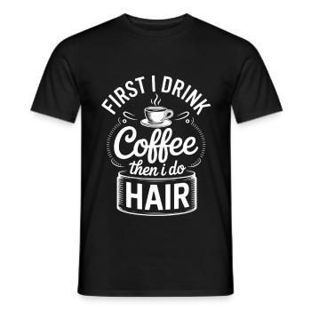 Café Coiffeur Dire Coiffeur Café - T-shirt homme - noir - Devant - AI Model Male 178 light (178cm)