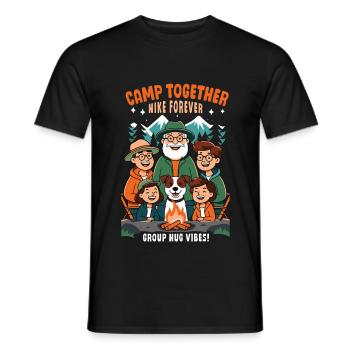 Camp Together Wanderung Camping - Männer T-Shirt - Schwarz - Vorne - AI Model Male 178 light (178cm)