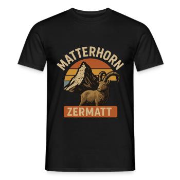 Matterhorn Zermatt Mountains Switzerland Alps Mountain - Men's T-Shirt - black - Front - AI Model Male 178 light (178cm)