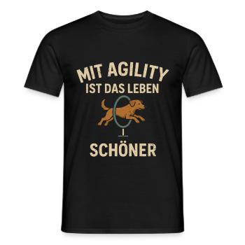 Dog Sport Agility Parcours Dressage Chien - T-shirt homme - noir - Devant - AI Model Male 178 light (178cm)